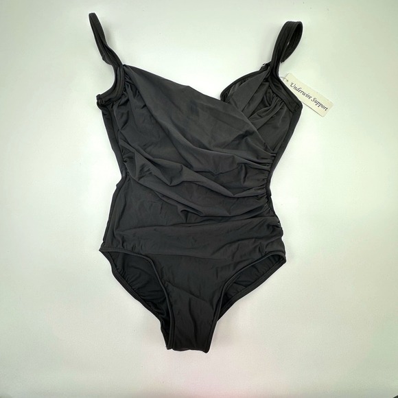 Miraclesuit Other - Miraclesuit Womens Black Underwire Ruched One Piece Swimsuit Size 12 New 451263
